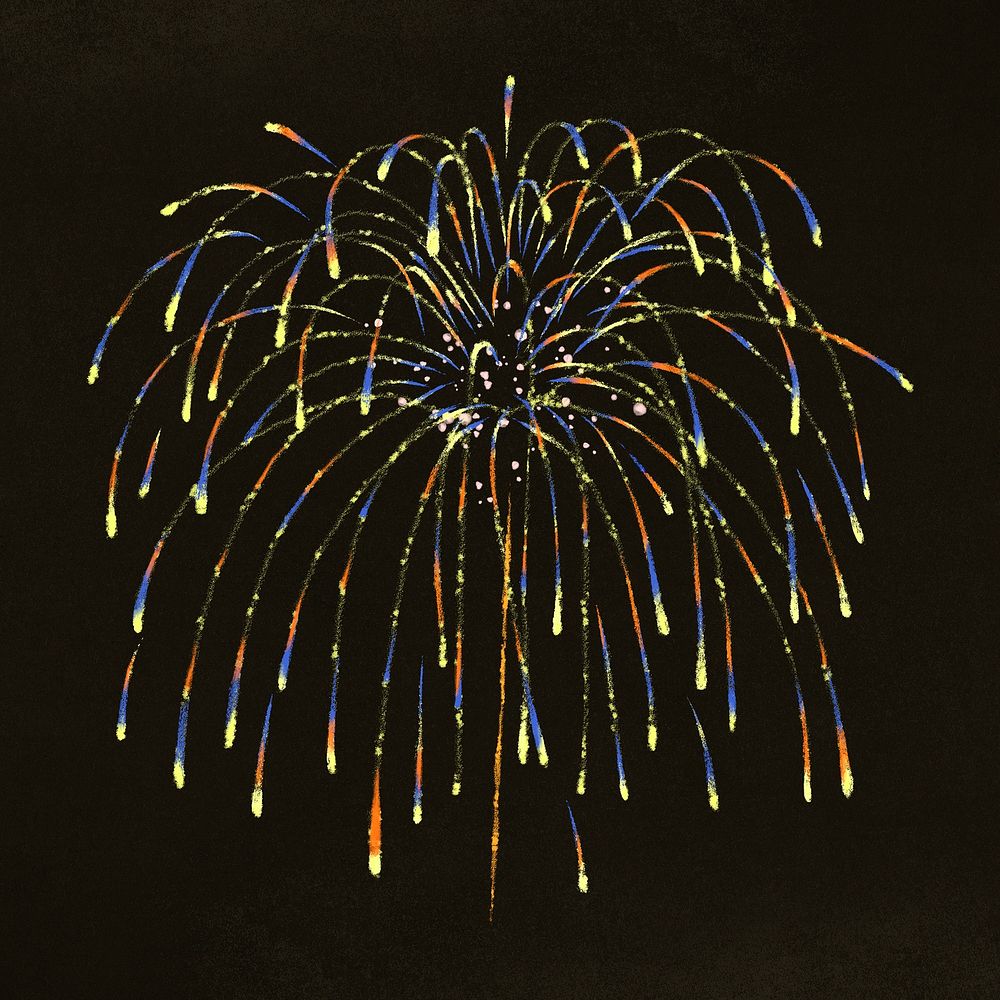 Glittery fireworks element graphic for festival
