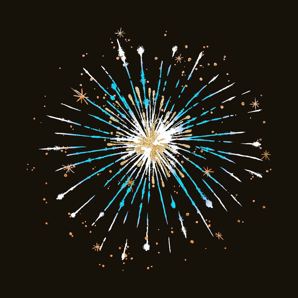 Glittery fireworks element graphic vector for celebrations