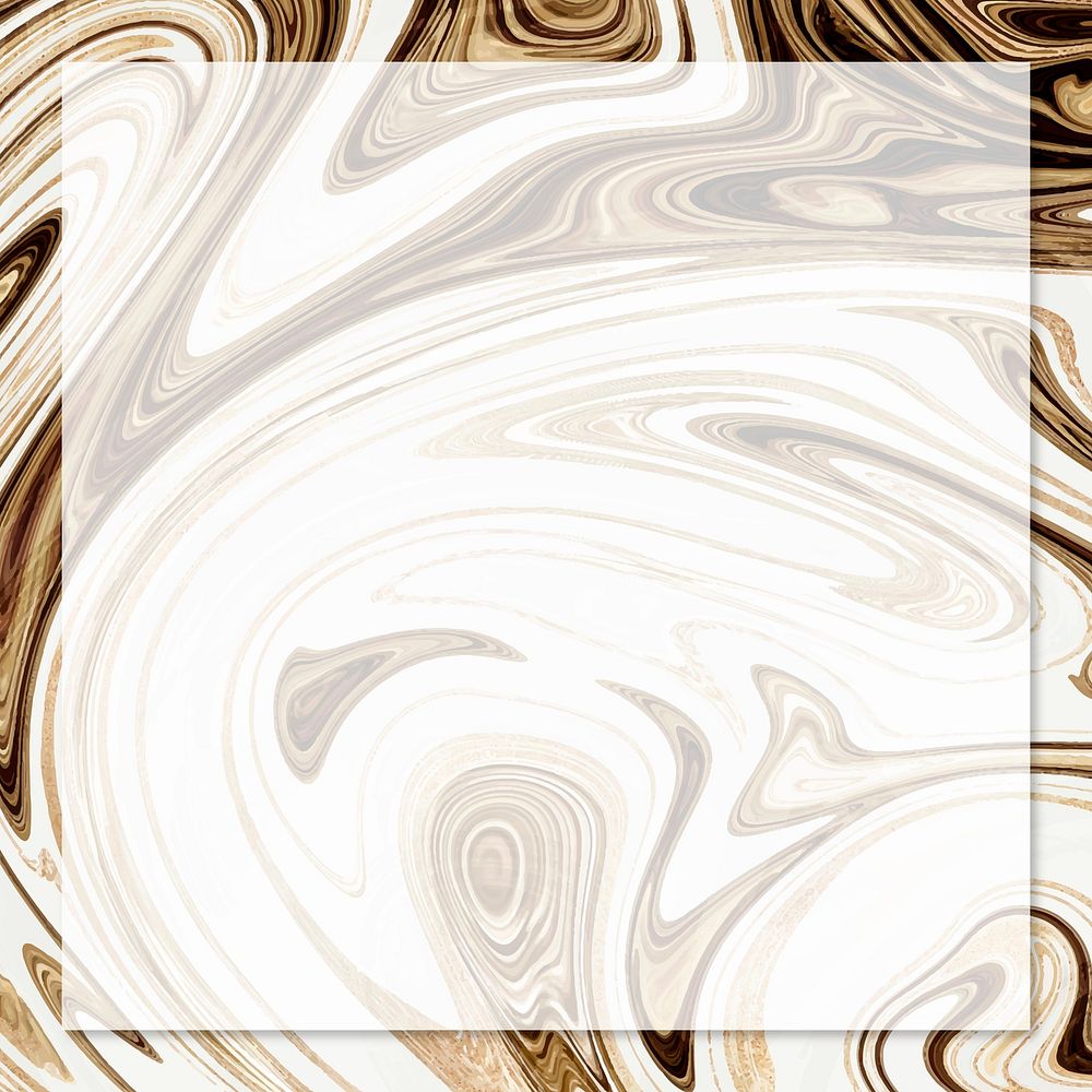 Gold liquid marble frame vector