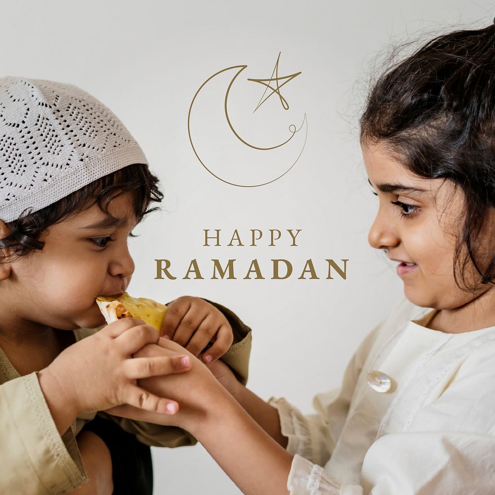 Ramadan greeting banner template vector holy month celebration for social media post