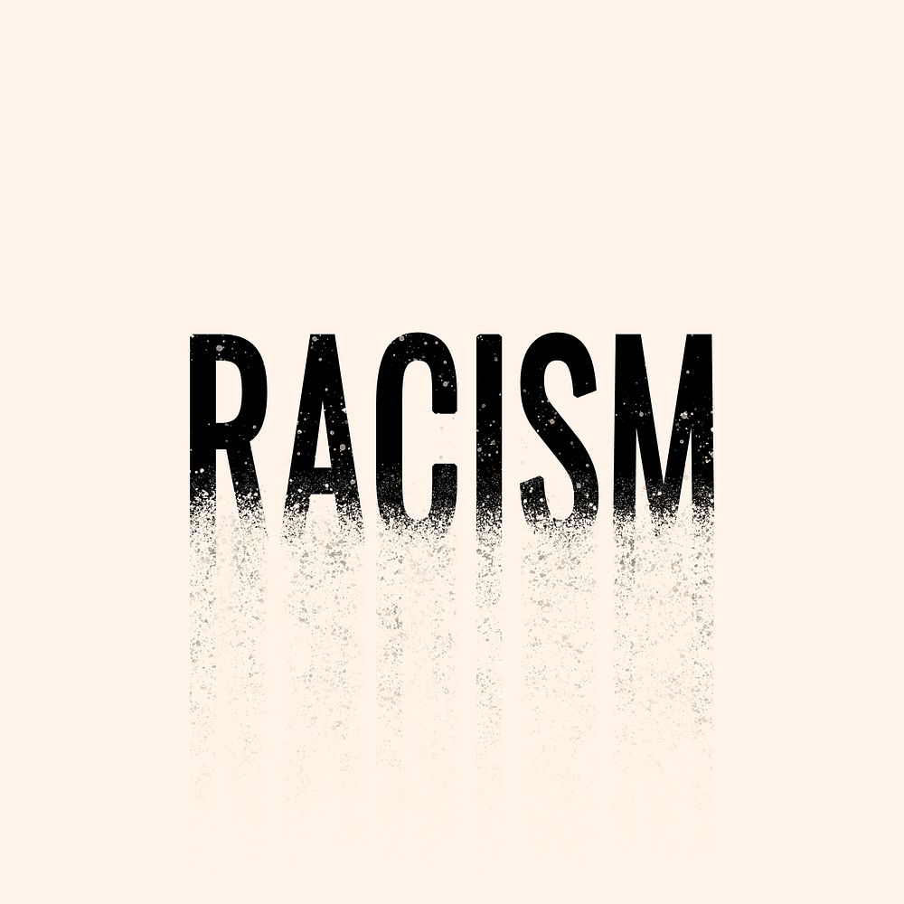 Racism typography in crumble font