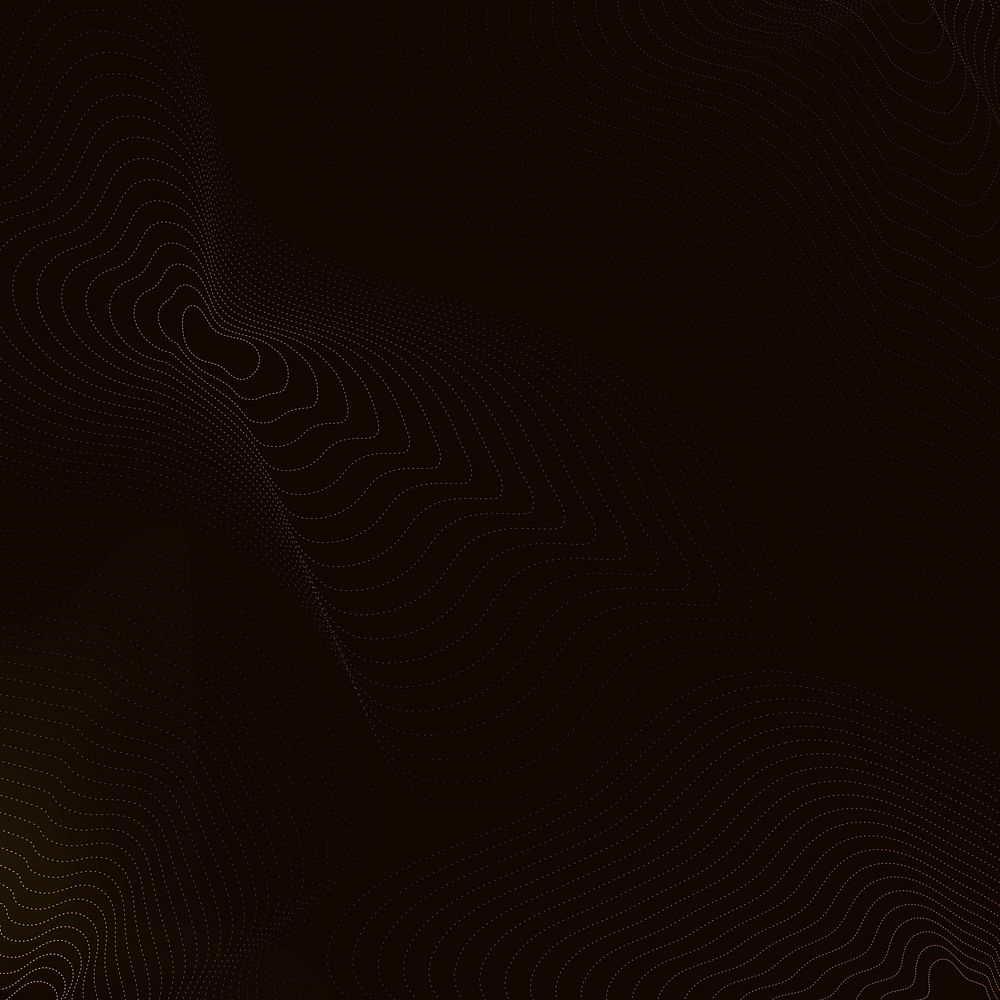 Black technology background with brown futuristic waves
