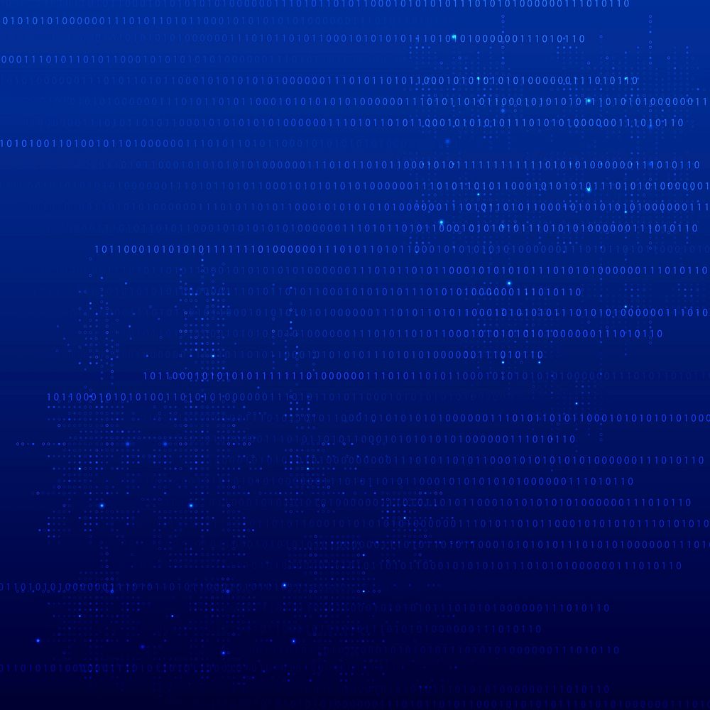 Blue data technology background with binary code