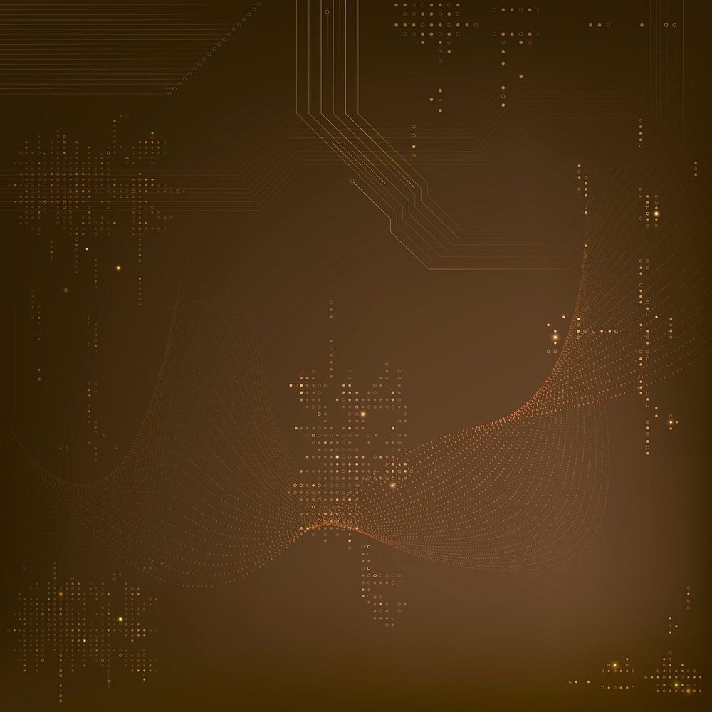 Brown futuristic waves background with computer code technology