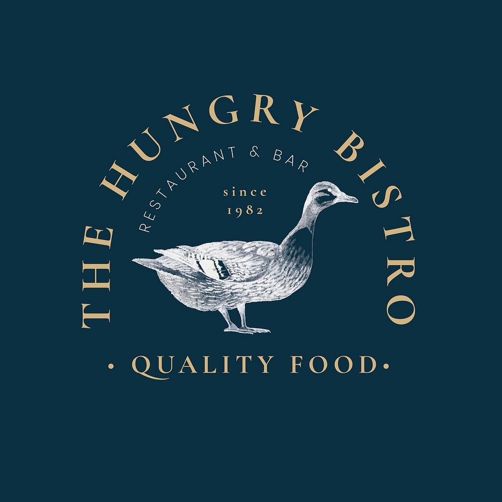 Aesthetic restaurant logo illustration, remixed from public domain artworks 