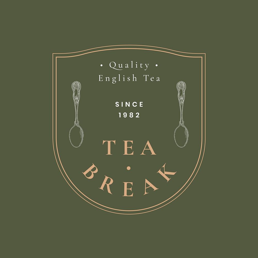 Editable vintage badge template vector for cafe set, remixed from public domain artworks