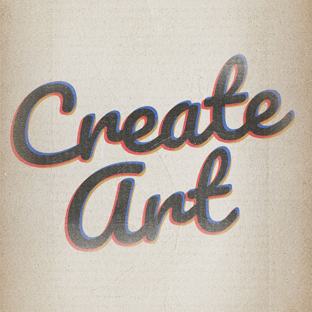 Create art vintage style typography on brown background