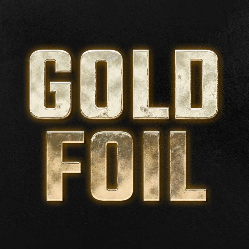 Good foil typography in 3d golden font