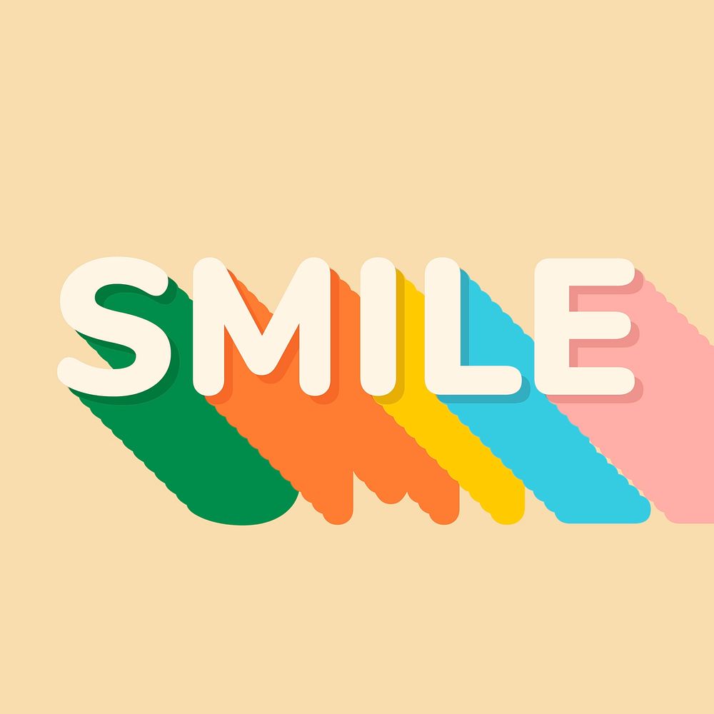 Smile text in shadow font