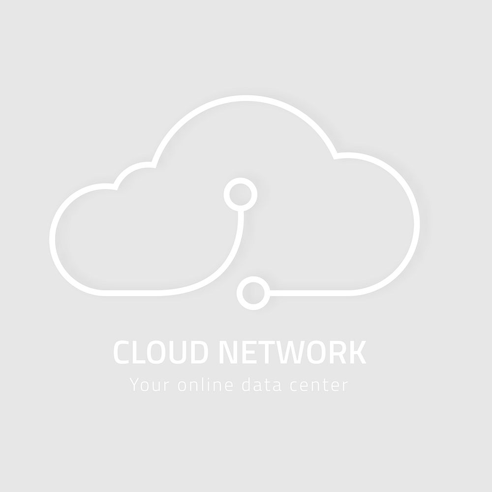 Minimal cloud icon vector digital networking system