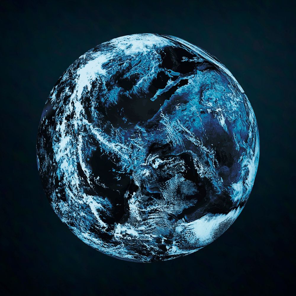 Blue world globe vector from outer space