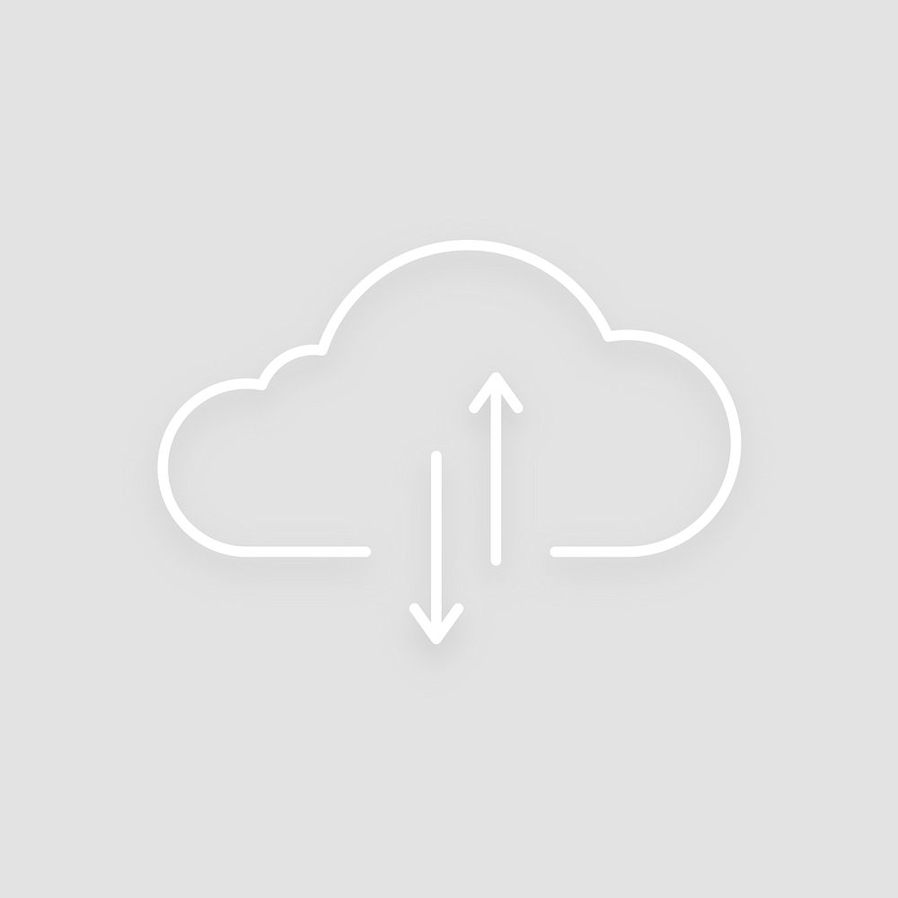 Minimal cloud icon vector digital networking system