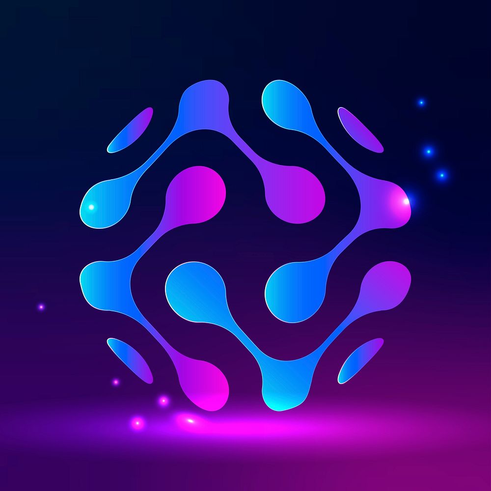 Abstract globe technology logo in purple tone