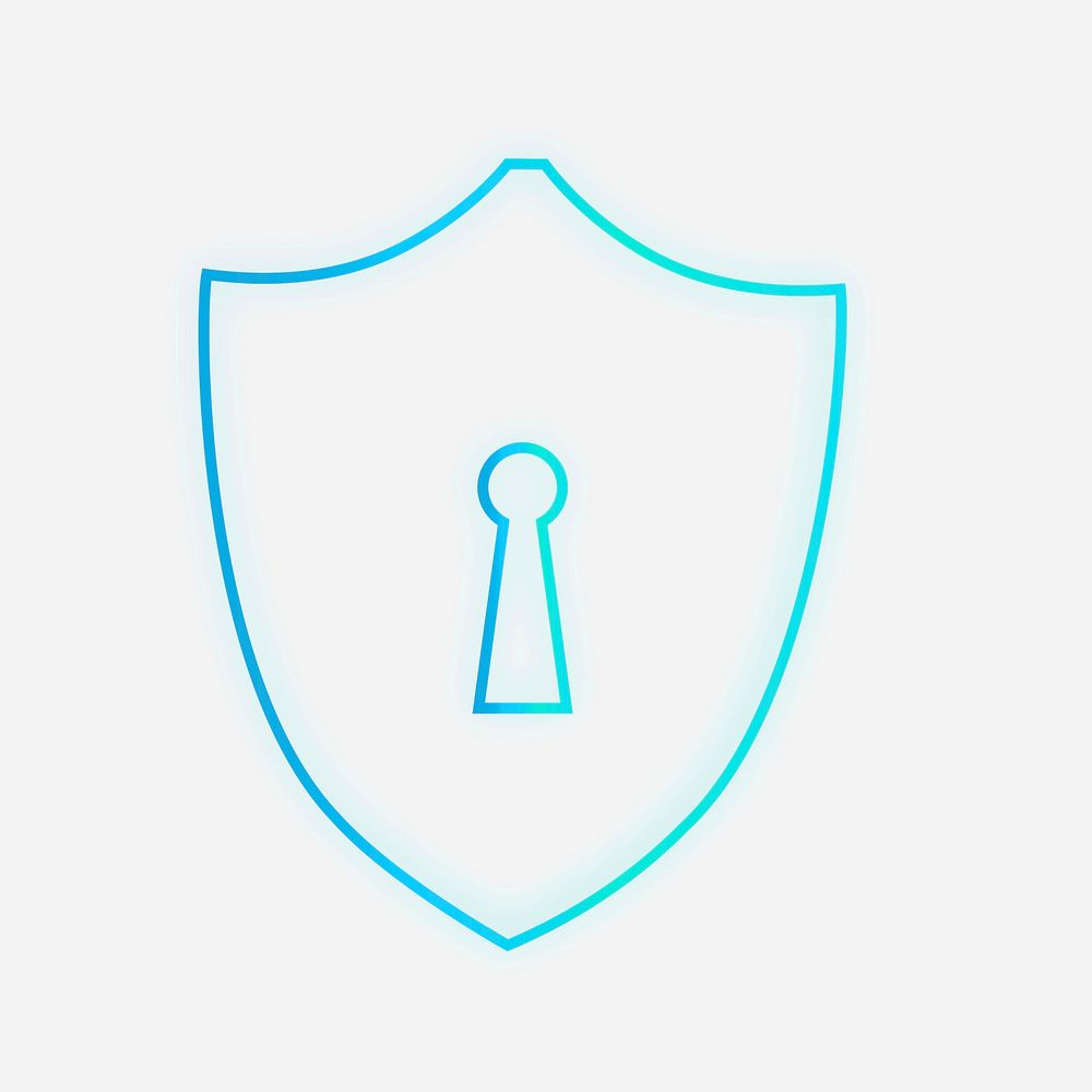 Shield lock icon vector in blue tone