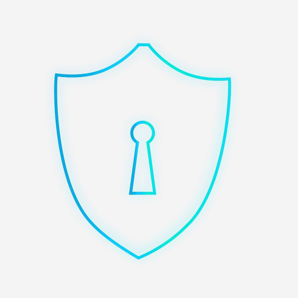 Shield lock icon in blue tone
