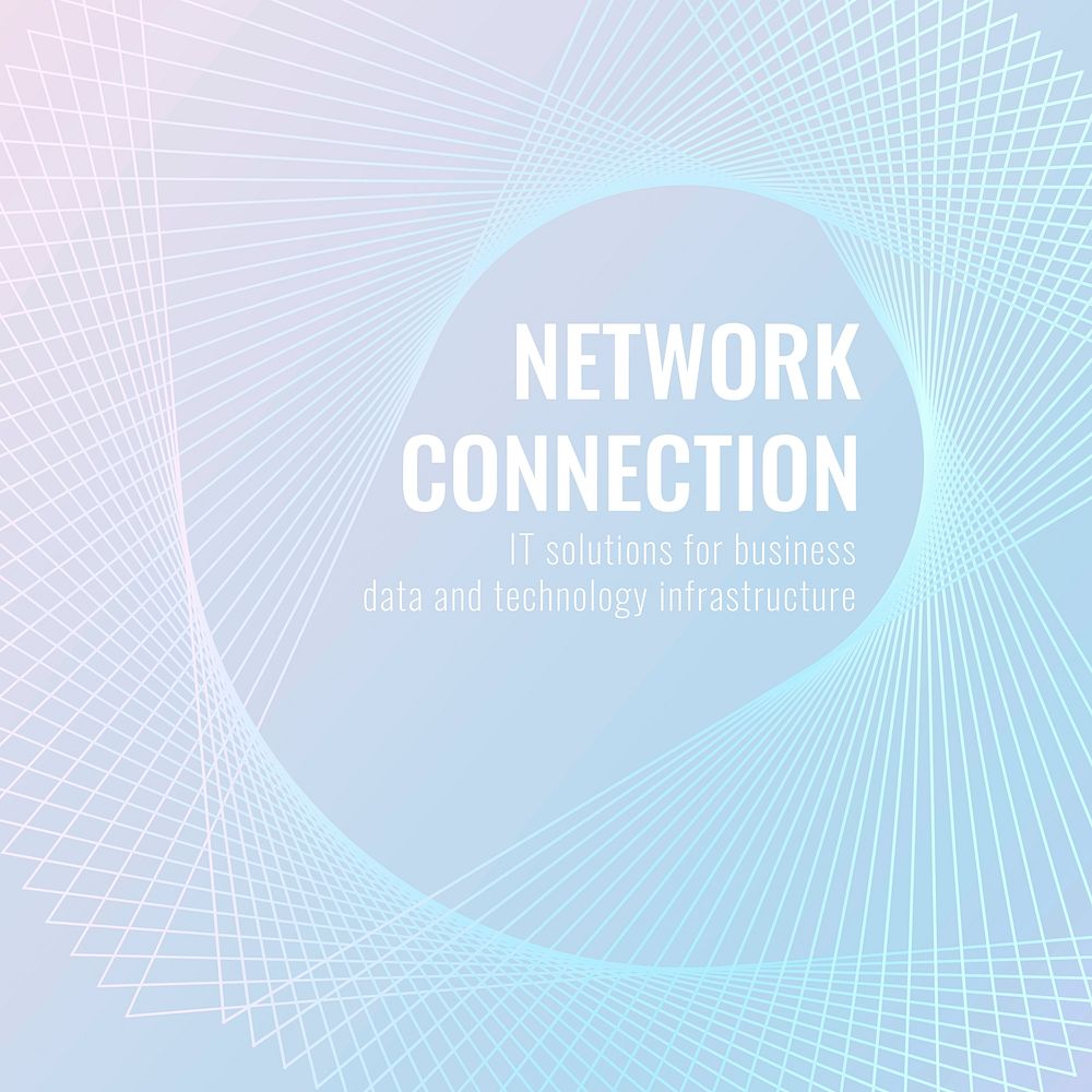 Network connection technology template vector for social media post/banner in light blue tone