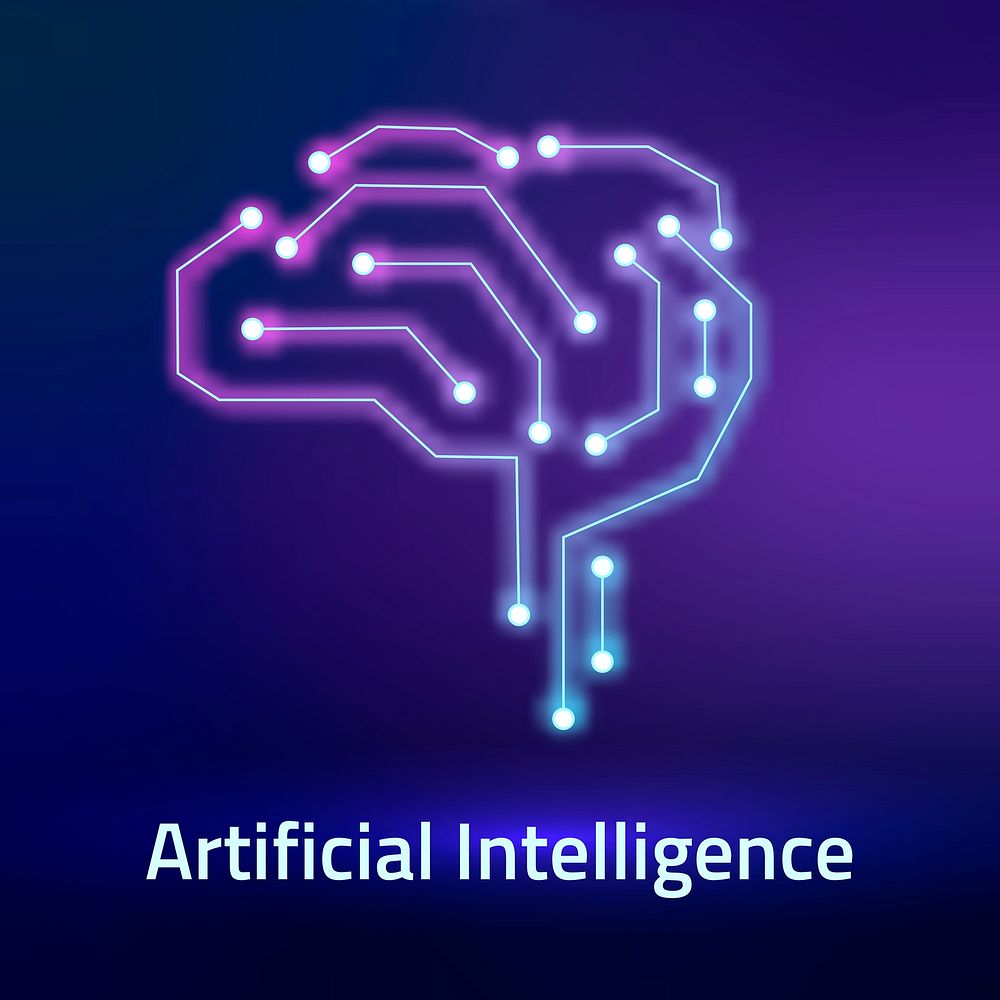 AI brain logo in purple for tech company