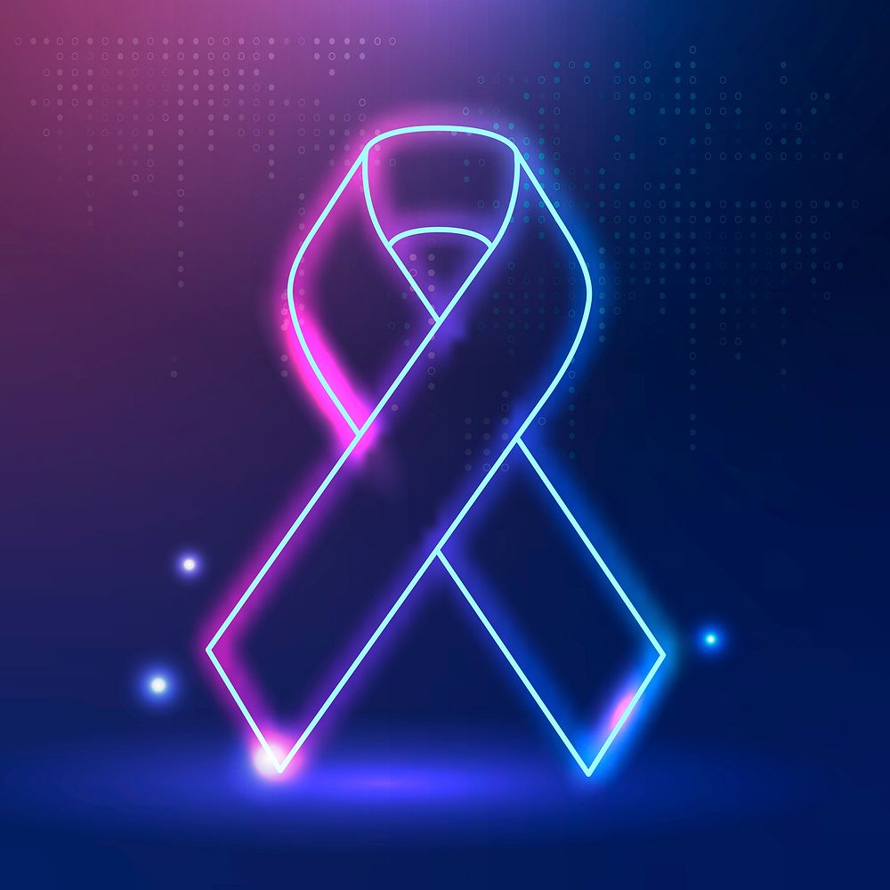 Thyroid cancer awareness pink and blue ribbon for health support
