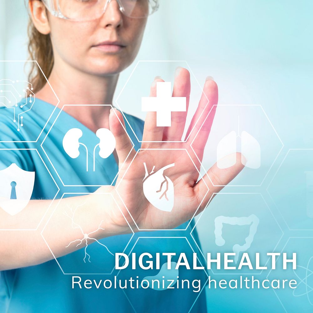 Digital health technology template vector