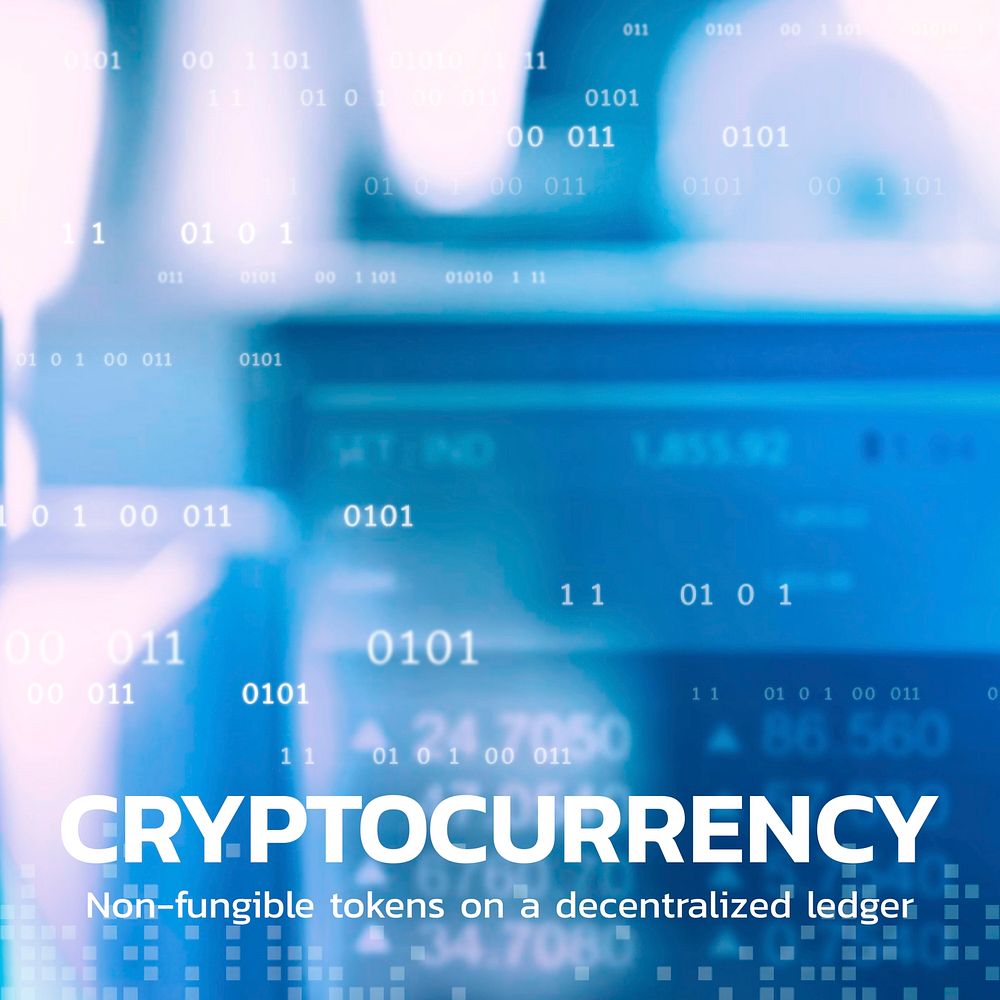 Cryptocurrency non-fungible tokens financial technology background