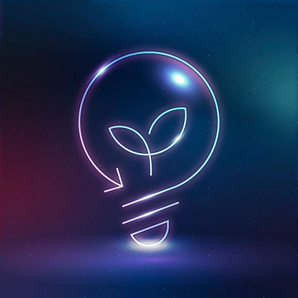 Environmental light bulb icon clean technology symbol