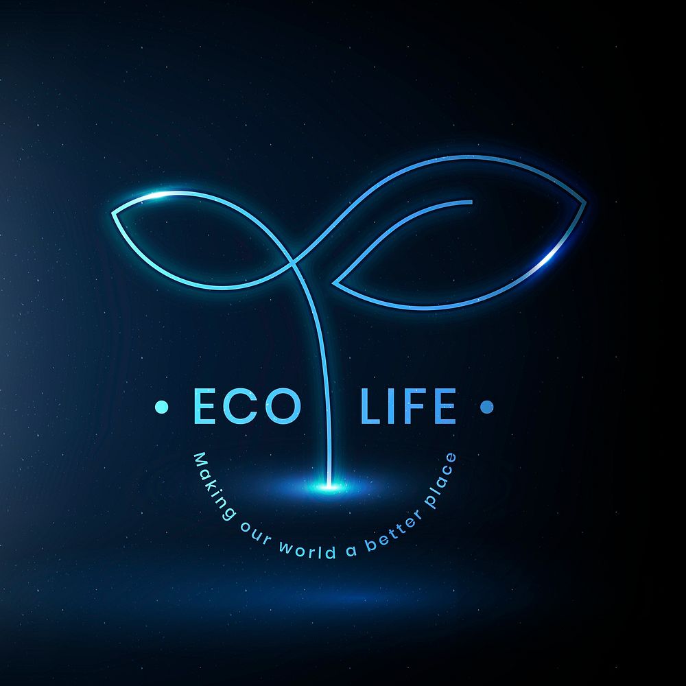 Eco life environmental logo with text