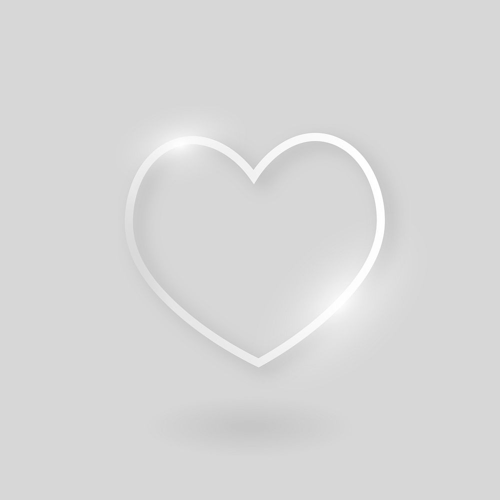 Heart vector technology icon in silver on gray background