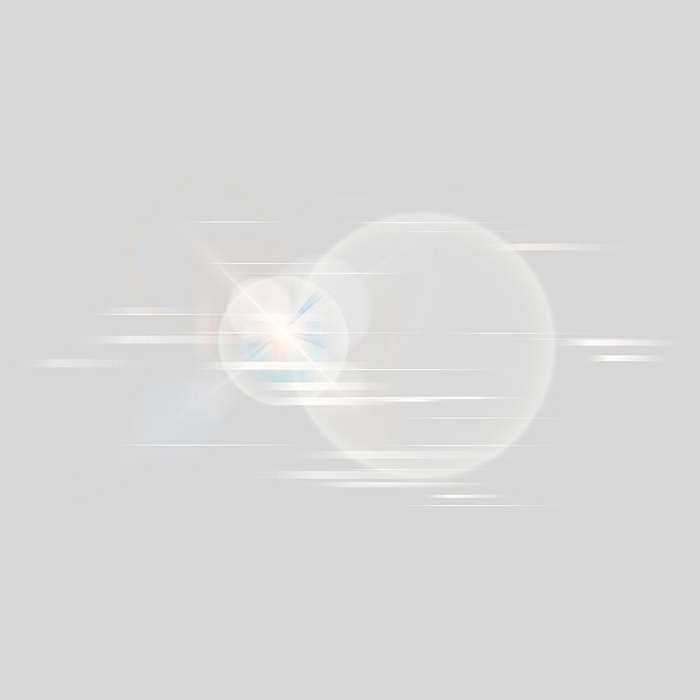 Lens flare vector technology icon in white on gray background
