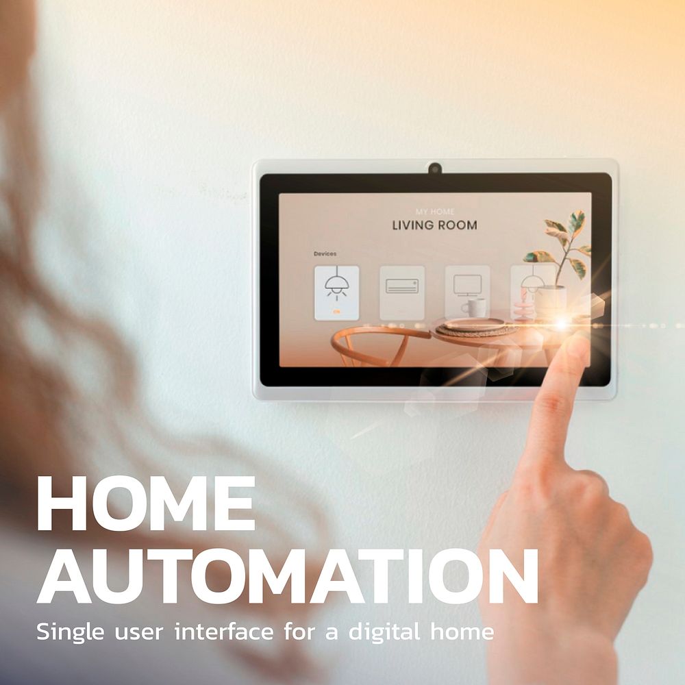 Home automation technology template vector innovation social media post