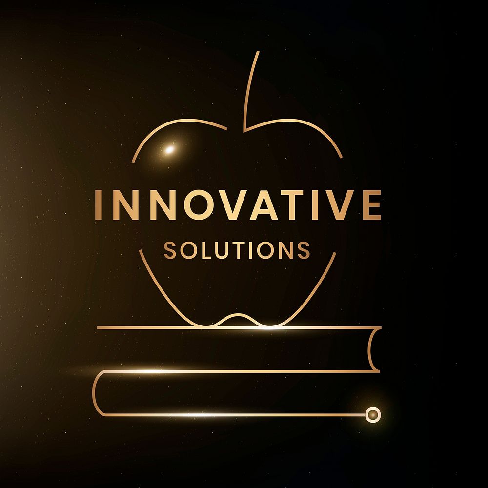 Innovative solutions logo template vector education technology with textbook graphic