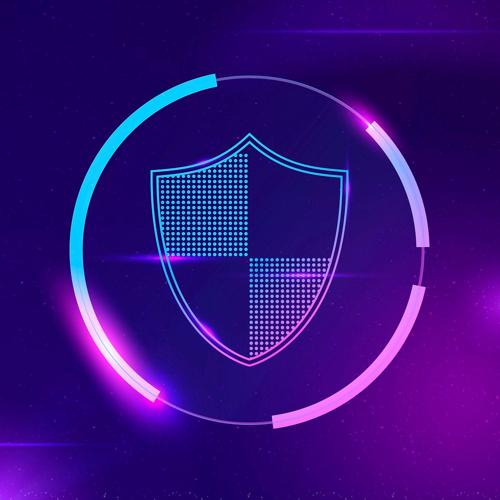 Security shield vector cyber security technology