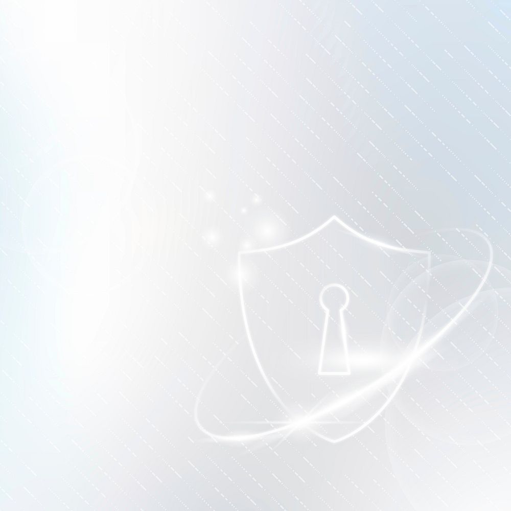 Data protection background vector cyber security technology in white tone