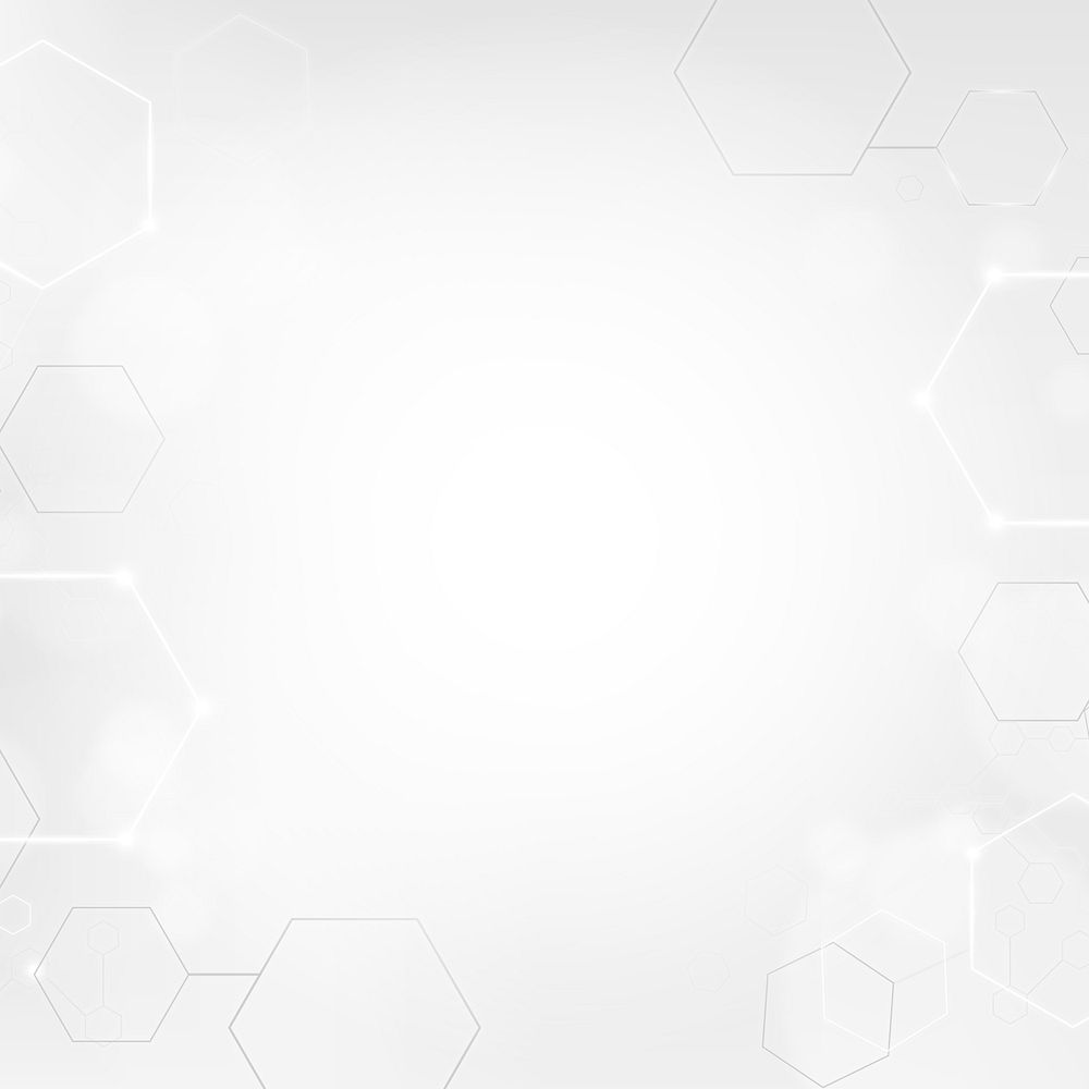 Digital technology background with hexagon frame in white tone