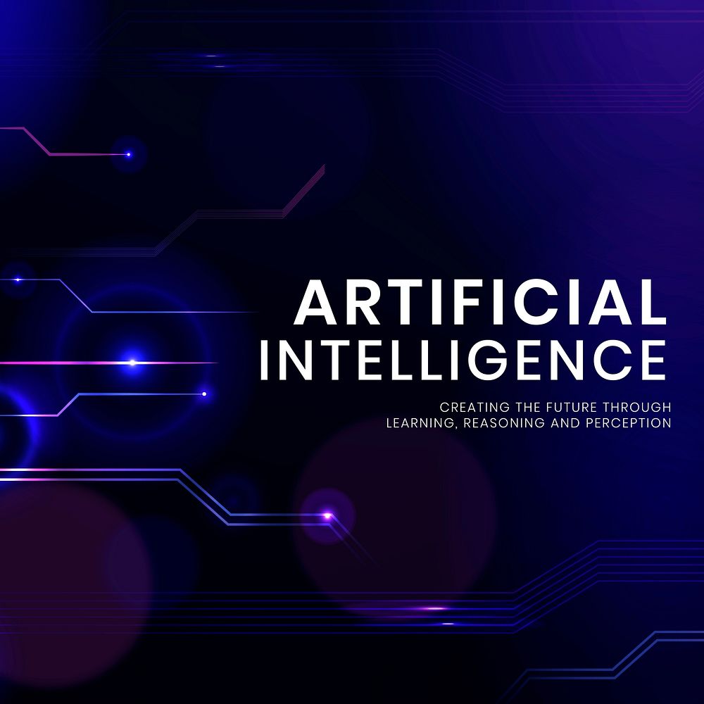 Artificial intelligence technology template vector with digital background