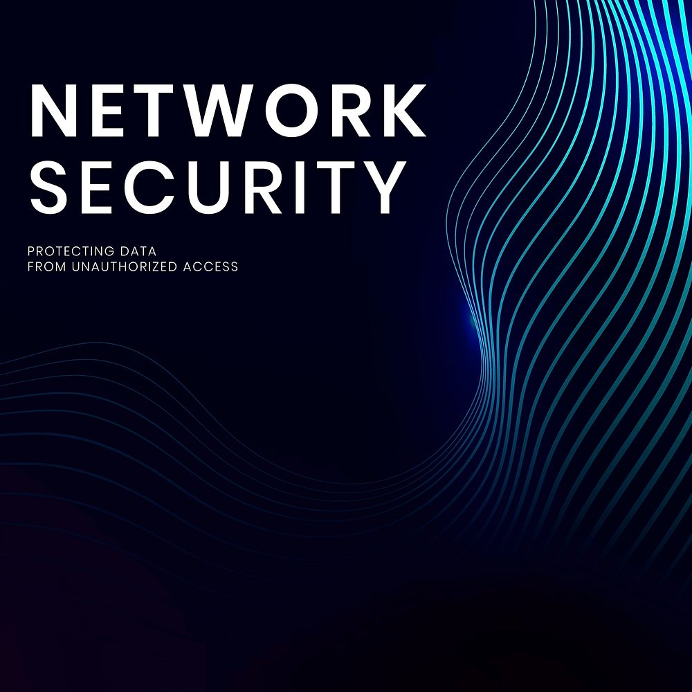 Network security text on digital technology background