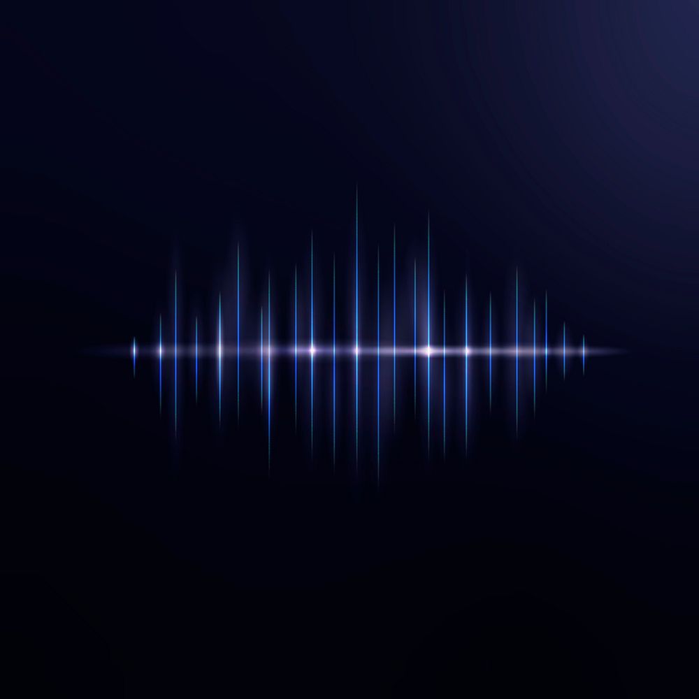 Music equalizer technology black background with blue digital sound wave