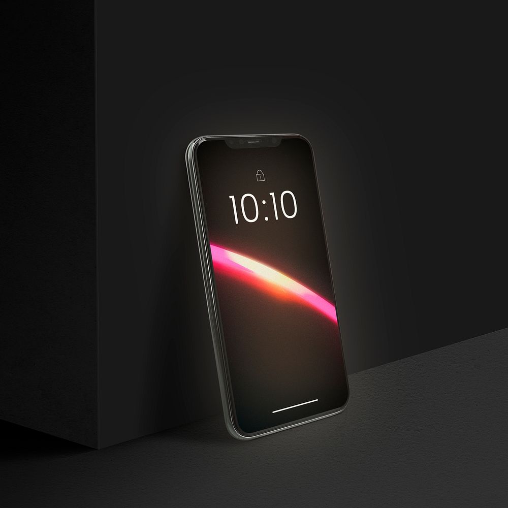 Blank mobile phone screen with gradient led light