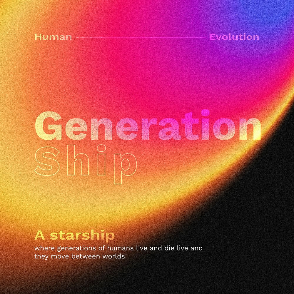 Generation ship word with gradient sunset projector lamp for social media post