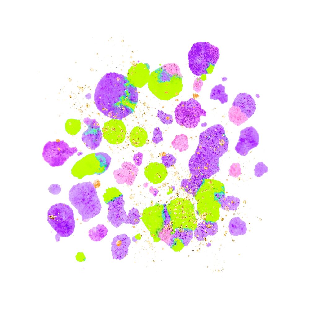 Purple and green vector wax melted crayon art element