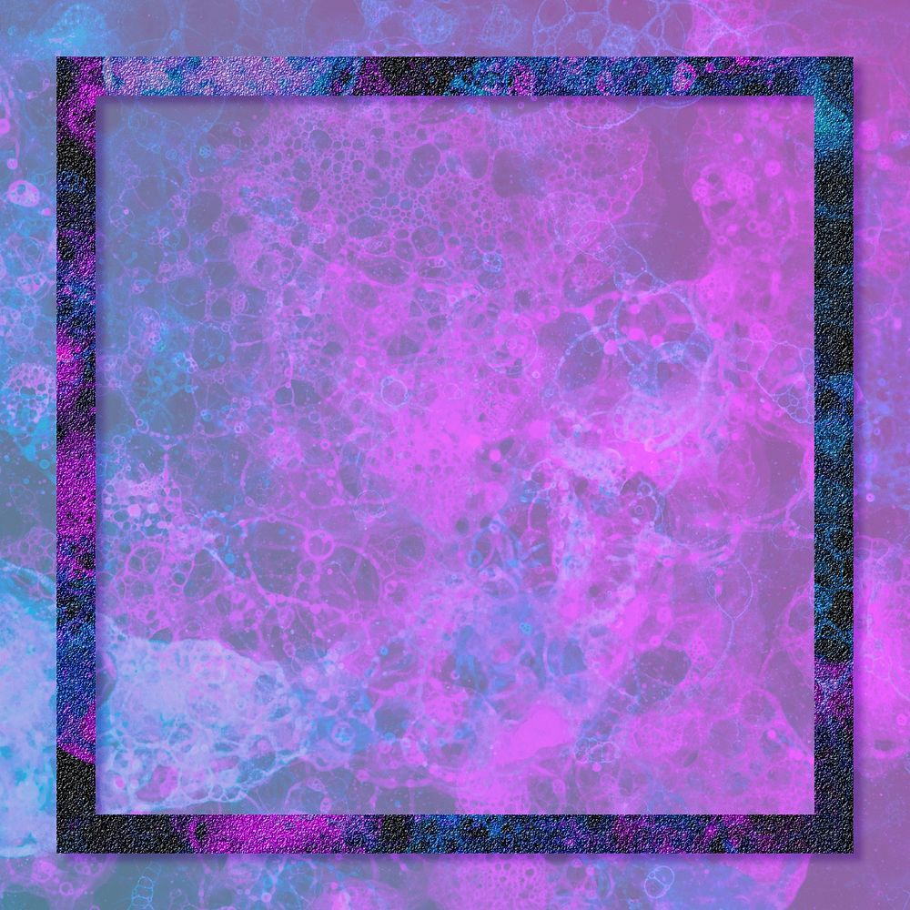 Bubble art square frame in ombre purple DIY experimental art