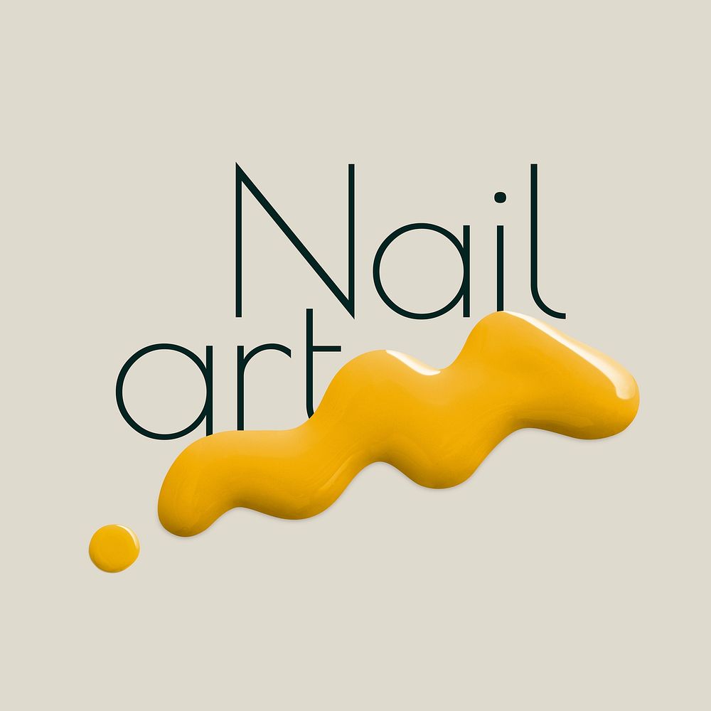 Nail art business logo creative color paint style
