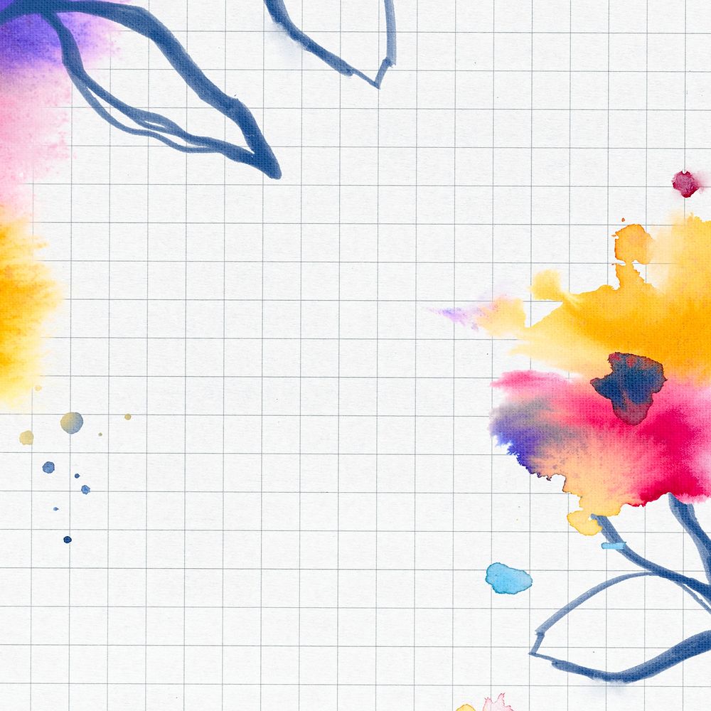 Flower background watercolor border