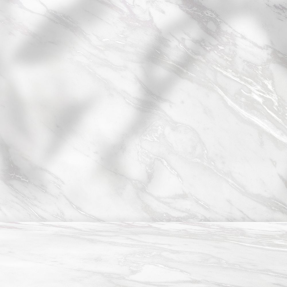 Marble product backdrop with plant shadow