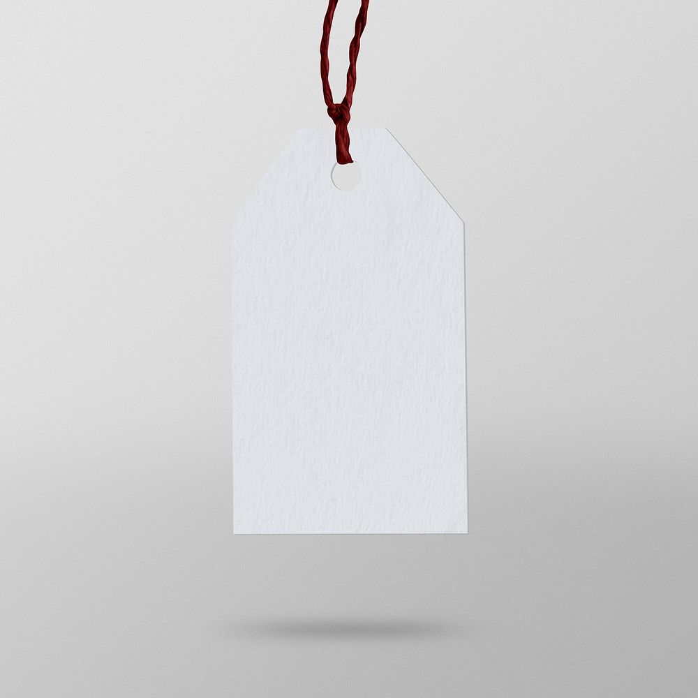 Clothing tag, white realistic blank design