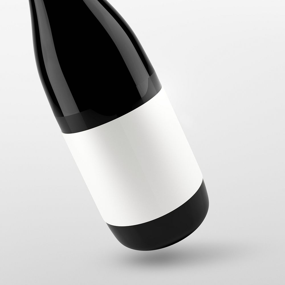Blank label, red wine bottle beverage packaging and branding