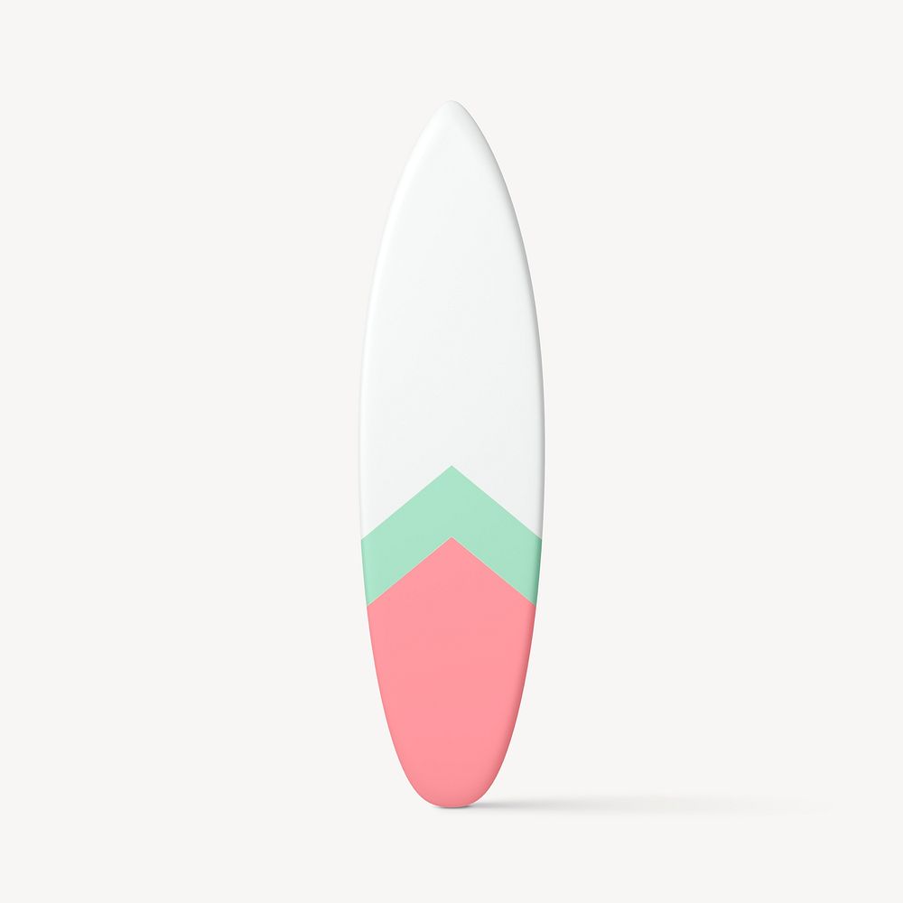 Cartoon surfboard clipart, 3d design