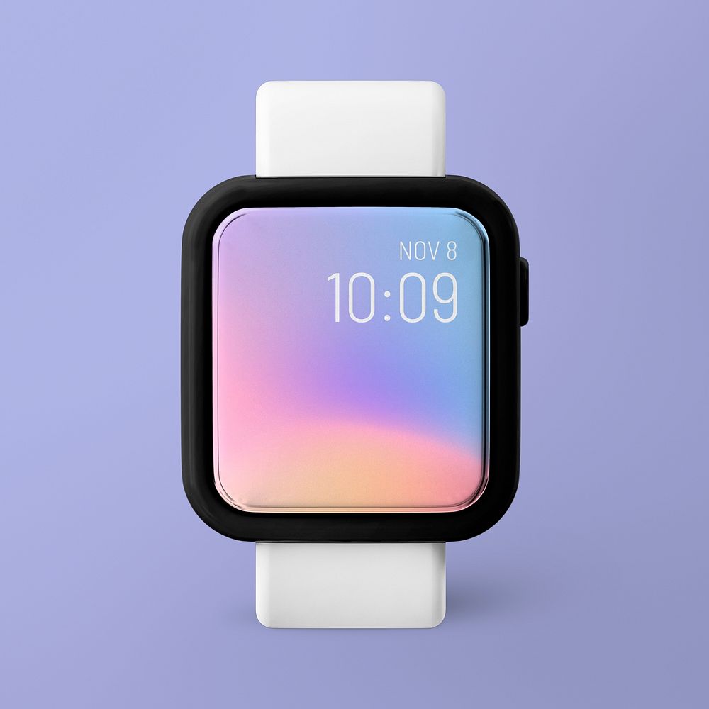 Smartwatch screen mockup, 3D rendering design psd