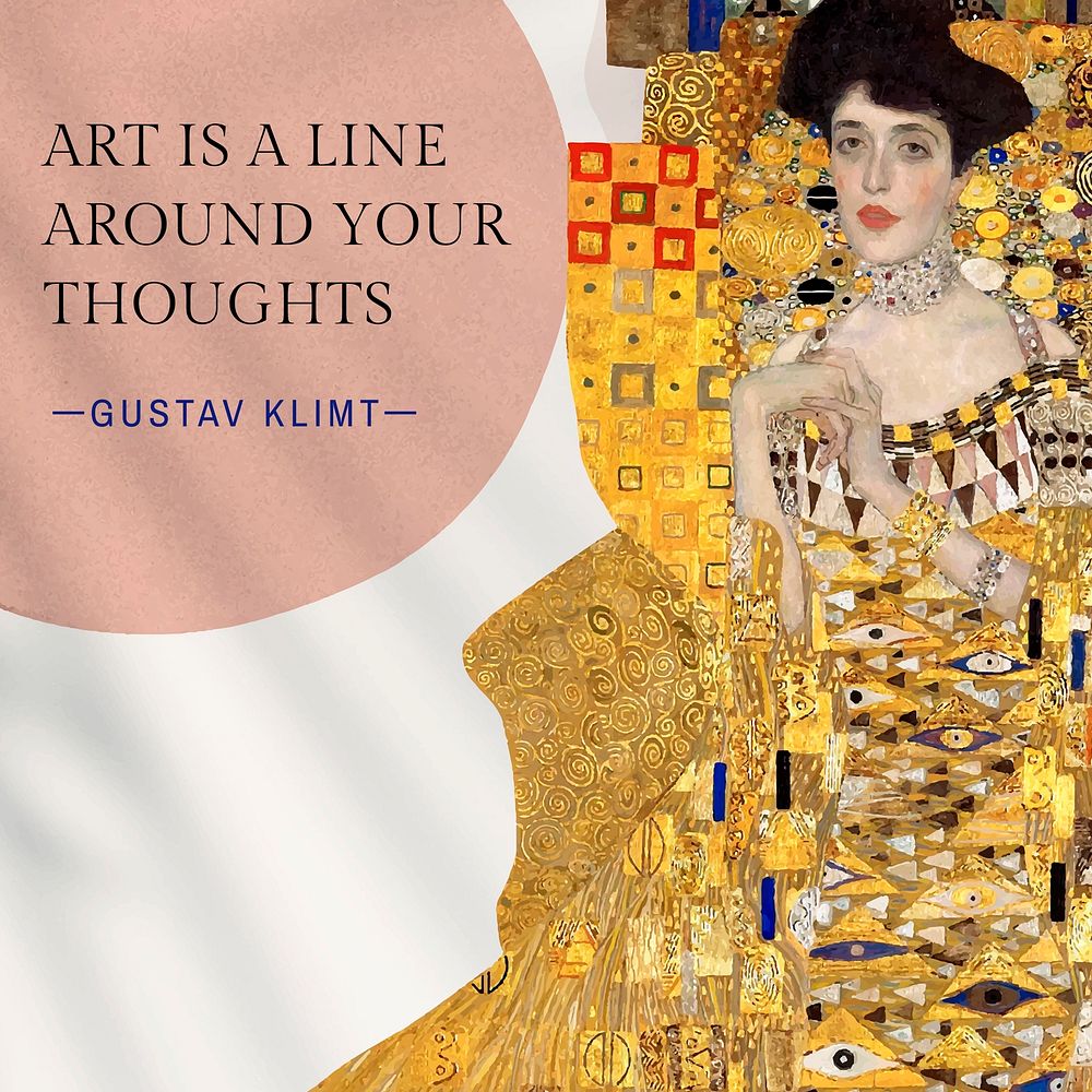 Adele Bloch-Bauer Instagram post template,  Gustav Klimt's artwork remixed by rawpixel vector