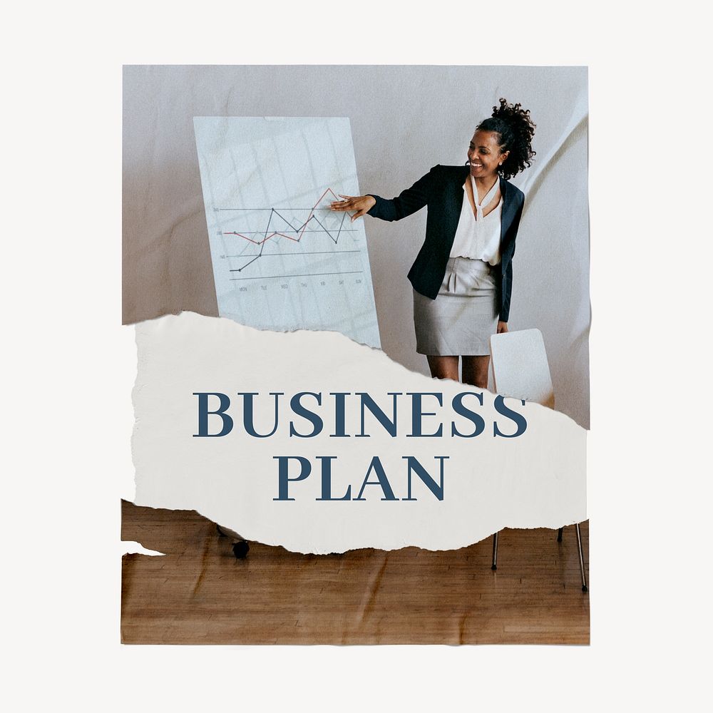 Business plan, ripped poster design
