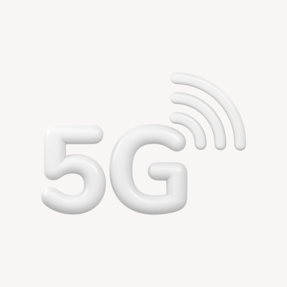 5G icon, 3D minimal design psd